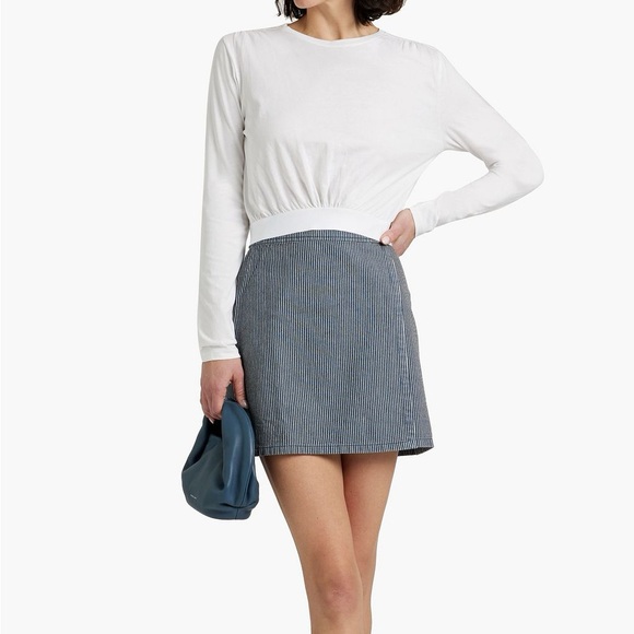 EUC ATM ANTHONY THOMAS MELILLO Cropped gathered cotton-jersey top - Picture 3 of 6